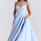 Women's Bustier Corset Midi Dress - Cocktail Party