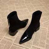Women's Pointed Toe Ankle Boots - Fashion Streetwear