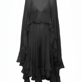 Women's Layered Chiffon Cloak Dress - Evening Party
