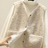 Women’s Button-Front Sleeveless Vest – Winter Layering