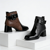 Womens Buckle Quilted Ankle Boots - Evening Wear