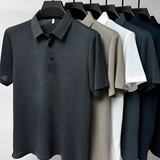 Men's Waffle Textured Polo Shirt - Business Casual