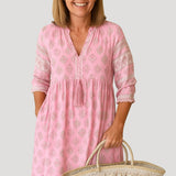 Womens Maxi Dress V-Neck Boho Tassel - Beach Casual