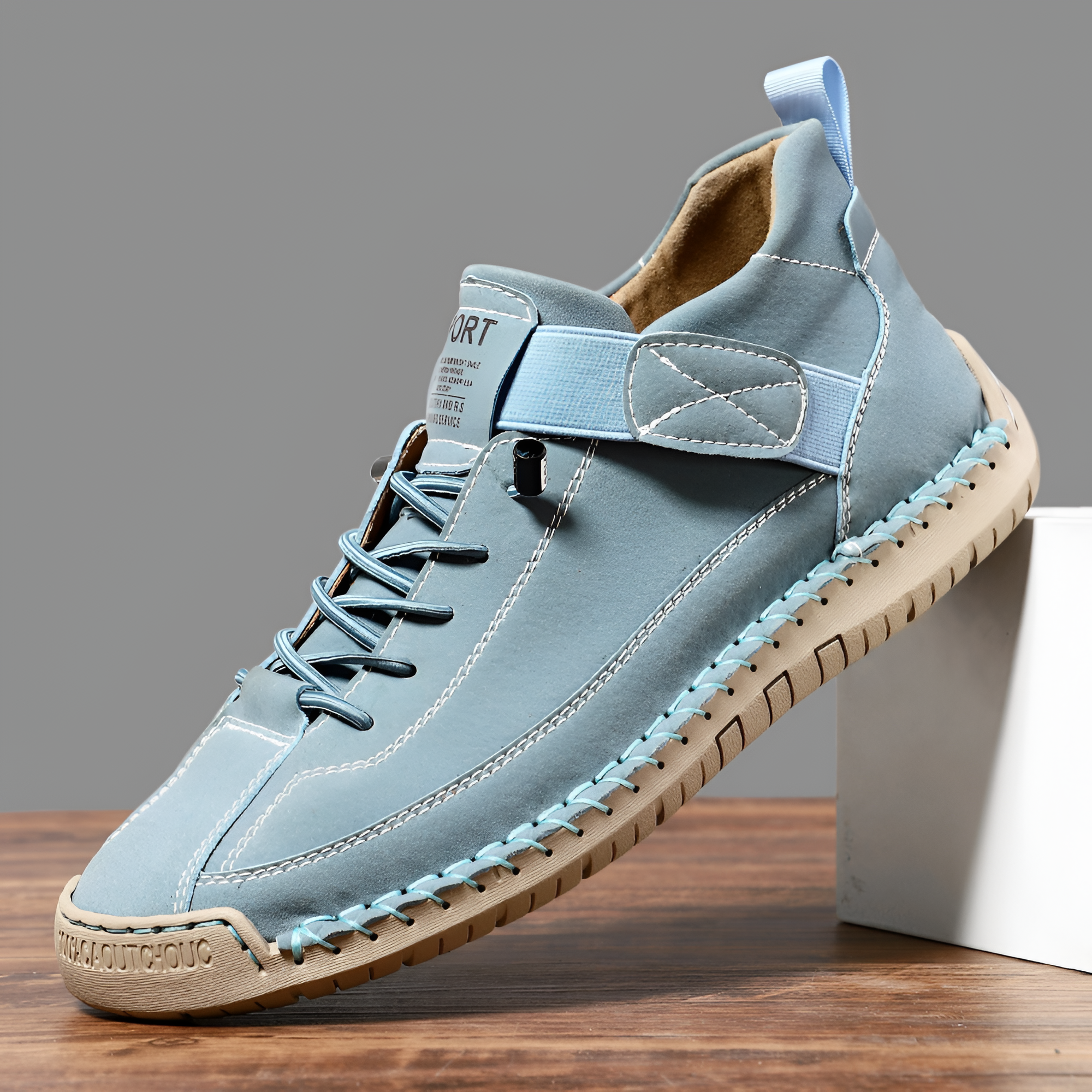 Men's Lace Up Hand Stitched Sneakers - Casual Outdoor Wear