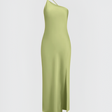 Women's One Shoulder Backless Maxi Dress - Evening Event