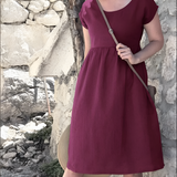 Women's Short Sleeve Smock Midi Dress - Casual Wear