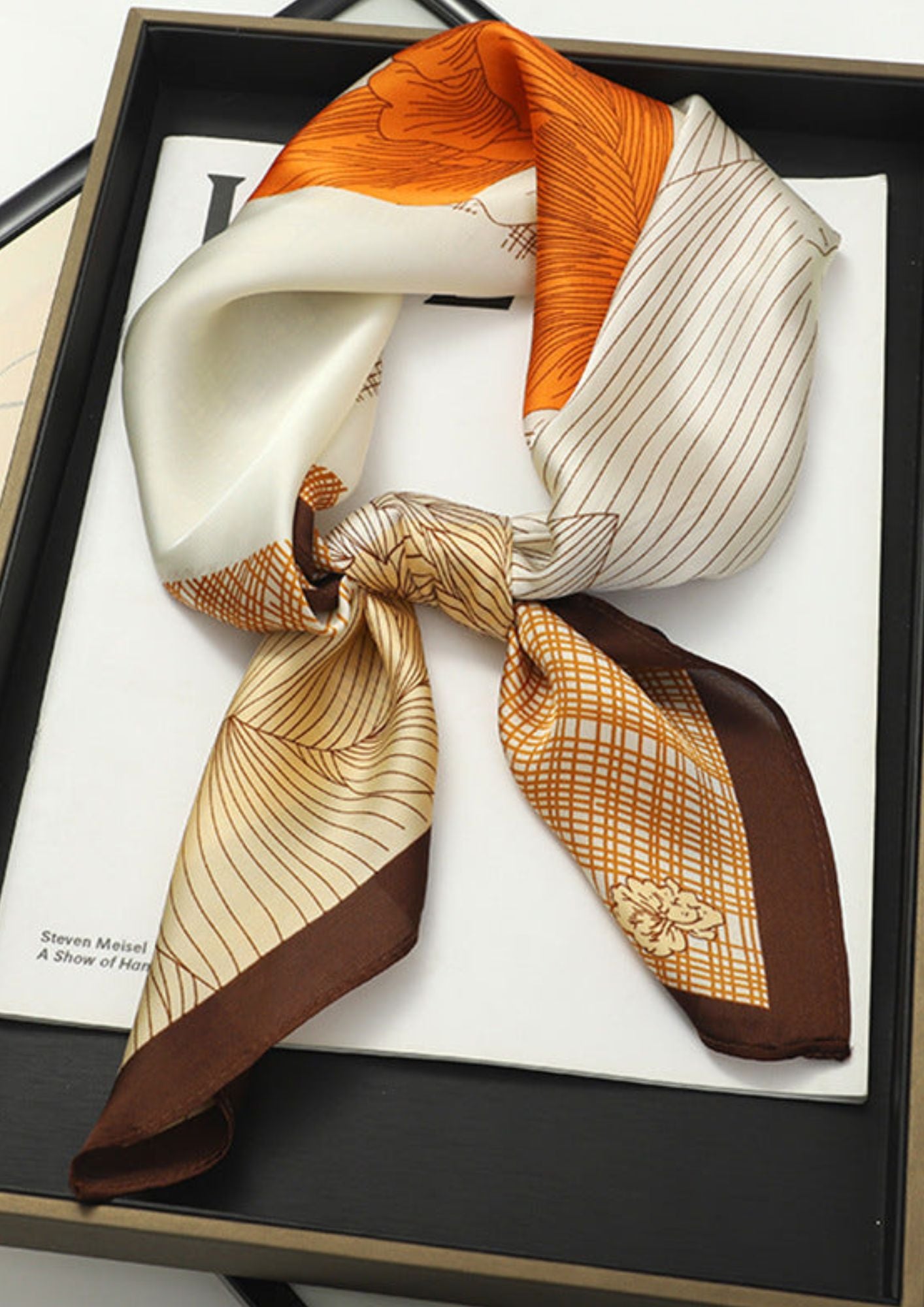 Women's Patterned Square Scarf – Classic Twist Travel Wear