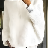 Women's Boat Neck Chunky Sweater - Casual Chic