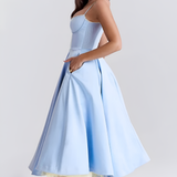Women's Bustier Corset Midi Dress - Cocktail Party