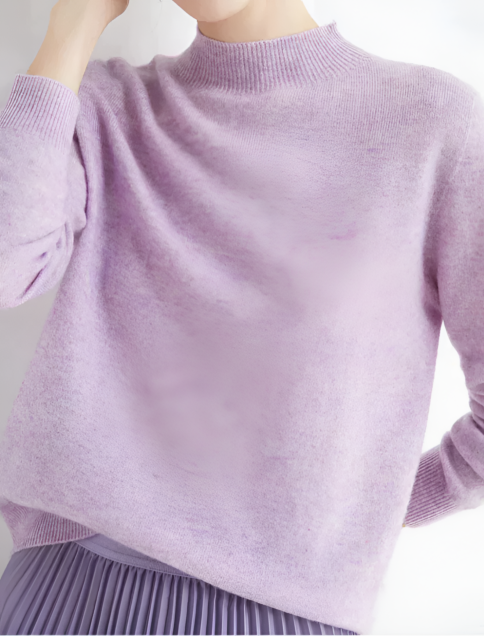 Women's Mock Neck Sweater - Office Wear