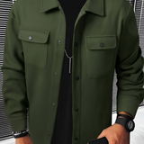 Men's Button Up Long Sleeve Over Shirt - Casual Wear