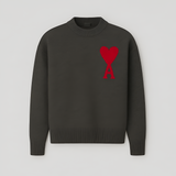 Women's Crew Neck Knit Sweater - Casual Wear