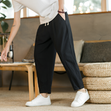 Men's Loose Fit Drawstring Trousers - Casual Wear