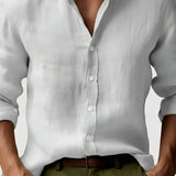 Men’s Long Sleeve Button Down Shirt -Summer Casual Wear