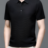 Men's Waffle Textured Polo Shirt - Business Casual