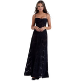 Women's Floral Corset Maxi Dress - Formal Occasion