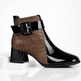 Womens Buckle Quilted Ankle Boots - Evening Wear