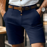 Men's Slim Fit Button Detail Shorts - Casual Summer Wear