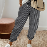 Women's  Drawstring Striped Solid Casual Pants - Beach Vacation