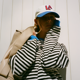 Women's Striped Crewneck Sweatshirt - Casual Loungewear