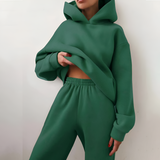 Women's Oversized Hooded Jogger Set - Casual Loungewear