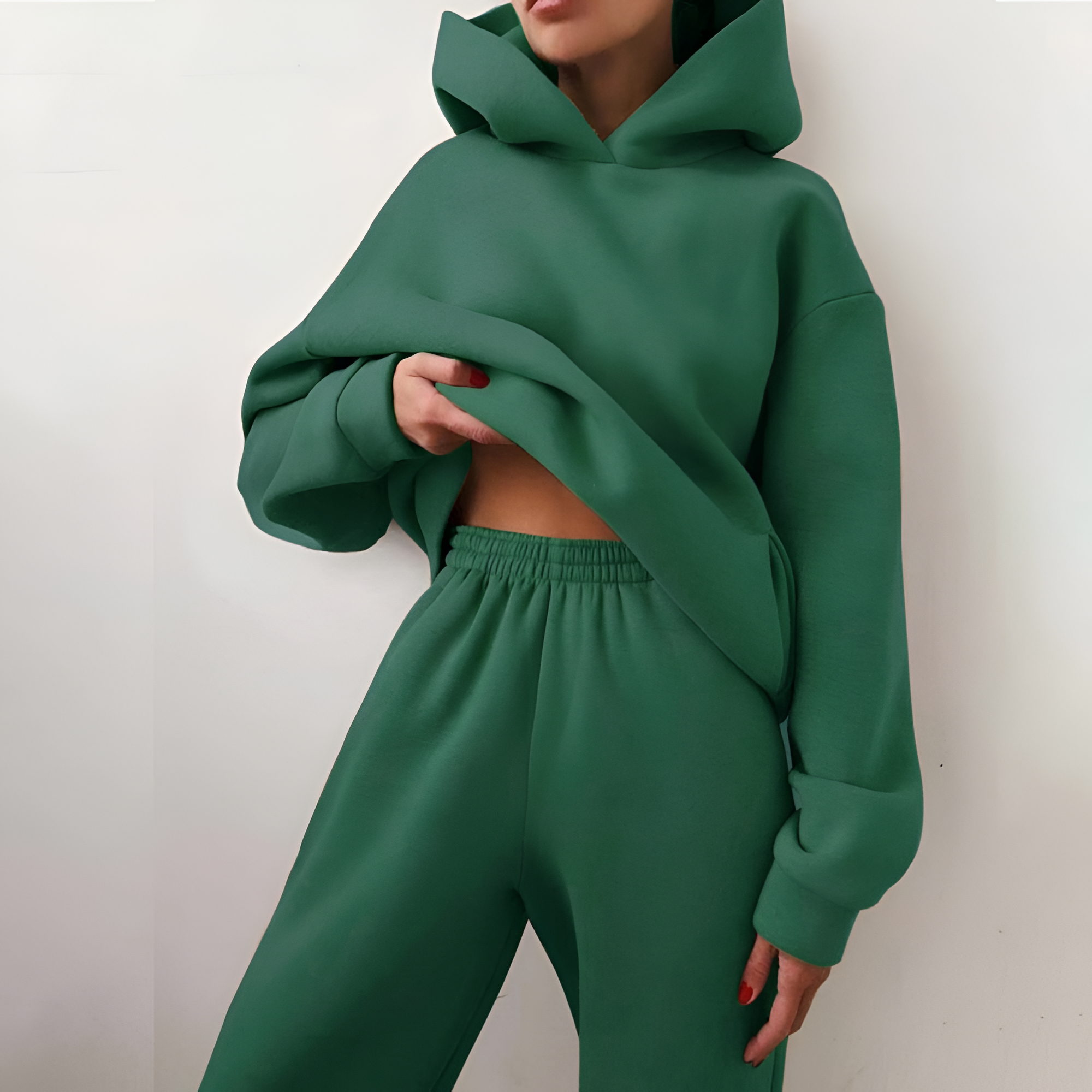 Women's Oversized Hooded Jogger Set - Casual Loungewear