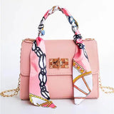 Women's Scarf Handle Clasp Handbag - Casual And Evening Wear