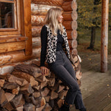 Women's Vest Leopard Print Button Front - Casual Outdoor Wear