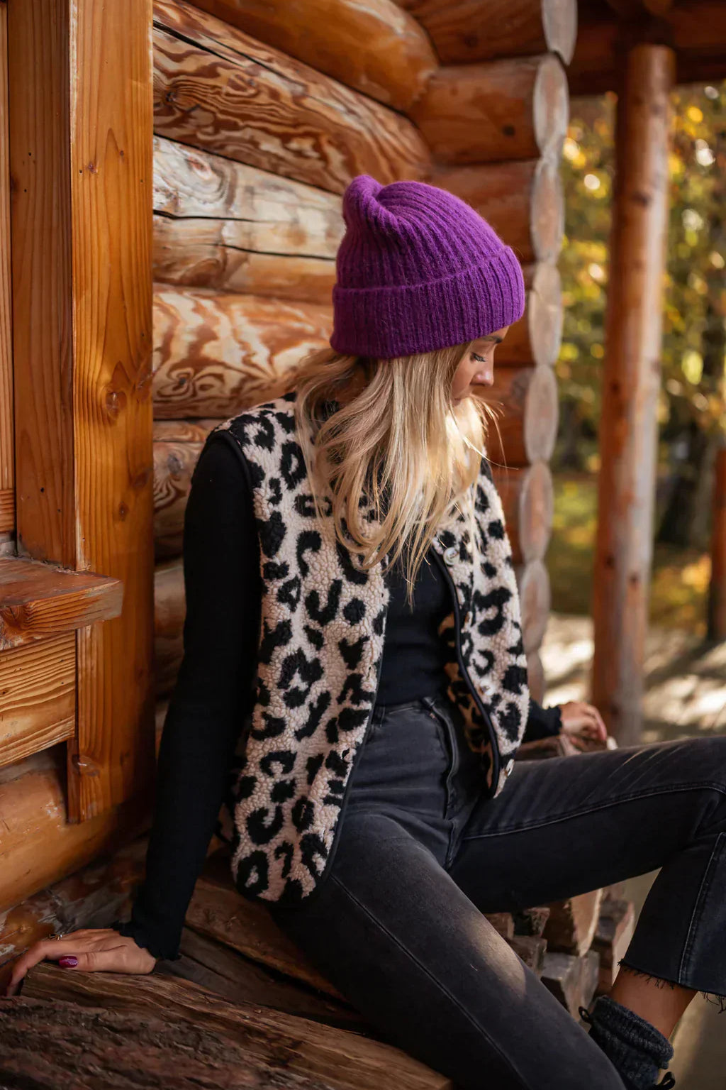 Women's Vest Leopard Print Button Front - Casual Outdoor Wear