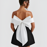 Women's Mini Dress Off Shoulder Two Tone - Cocktail Party