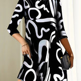 Women's Tunic Dress Quarter Sleeve - Casual Party Wear