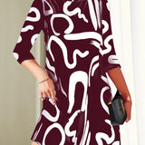 Women's Tunic Dress Quarter Sleeve - Casual Party Wear