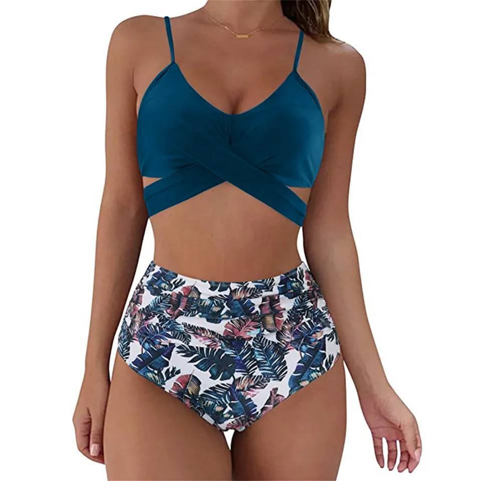Women's Floral Wrap Bikini High Waisted - Beach Wear