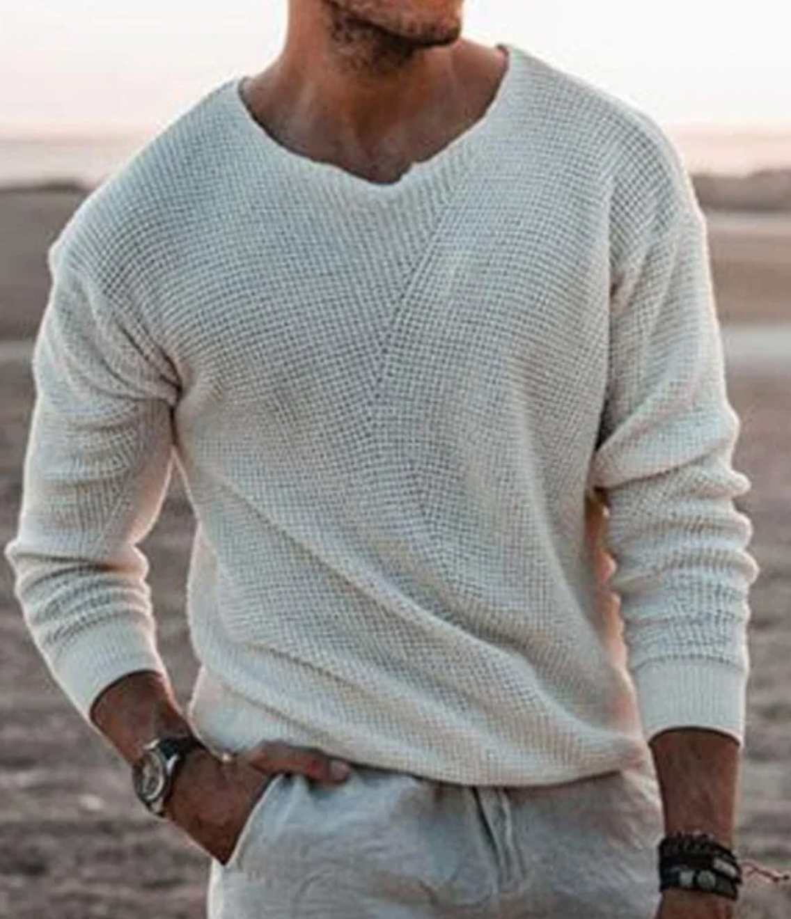 Men's Sweater Knit Crewneck Long Sleeve - Casual Wear