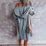 Women's Longline Knit Cardigan Chunky Cable Knit Open Front - Casual Wear