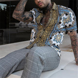 Men's Shirt and Shorts Set Printed Short Sleeve - Beach Wear
