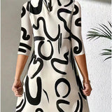 Women's Tunic Dress Quarter Sleeve - Casual Party Wear