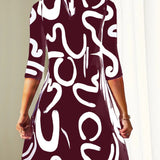 Women's Tunic Dress Quarter Sleeve - Casual Party Wear