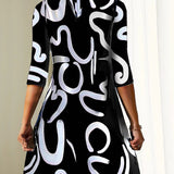 Women's Tunic Dress Quarter Sleeve - Casual Party Wear