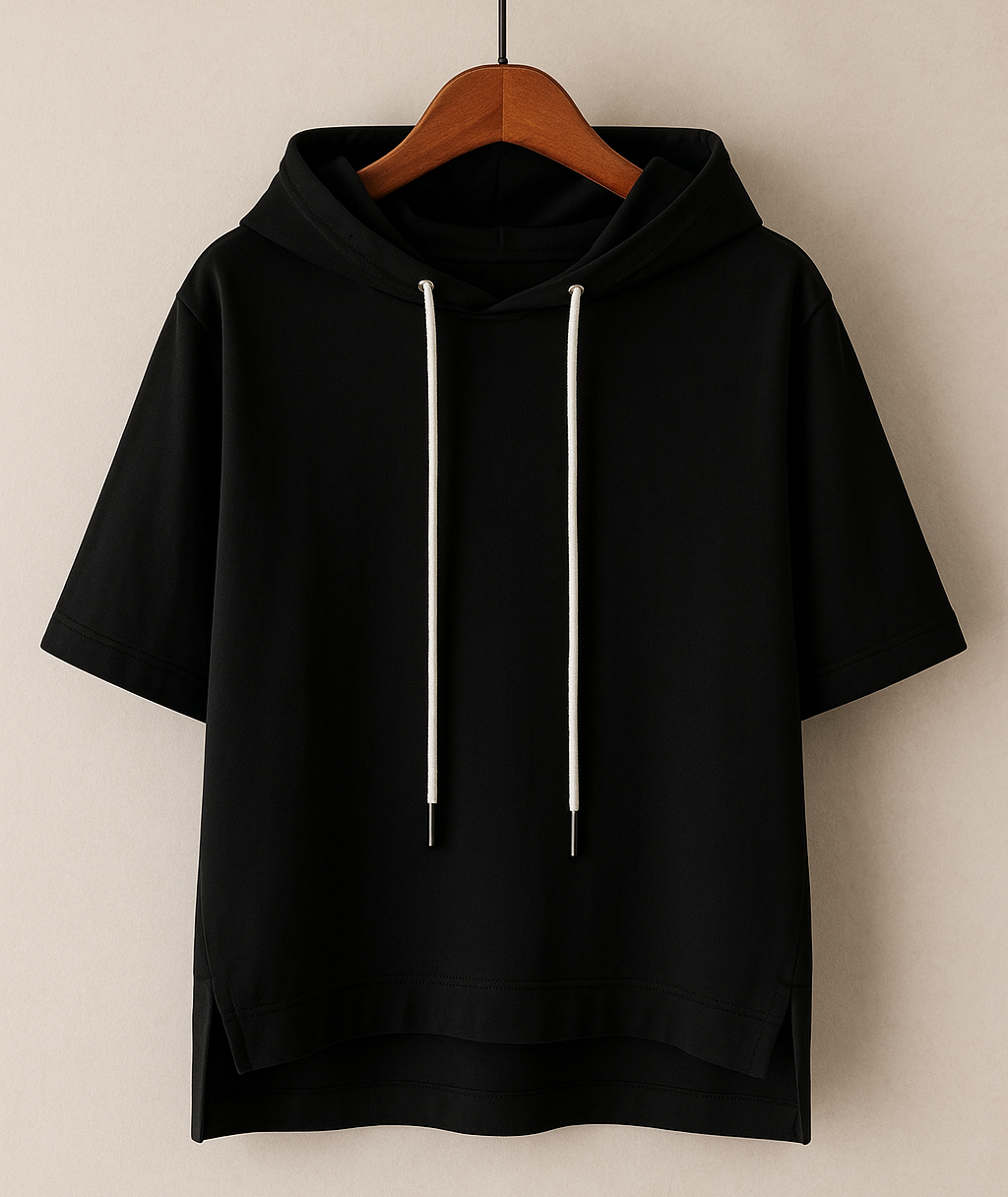 Women's Short Sleeve Hoodie Drawstring - Casual Loungewear