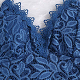Women's Floral Lace Bralette V-Neck Crop Top - Casual Wear