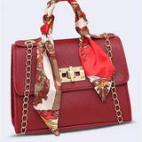 Women's Scarf Handle Clasp Handbag - Casual And Evening Wear