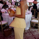 Women's Maxi Dress Strapless Peplum - Formal Event