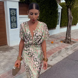 Women's Maxi Dress Animal Print - Summer Wedding