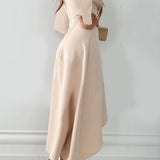 Women's Midi Dress Long-Sleeve Surplice-Neck - Cocktail Party