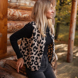 Women's Vest Leopard Print Button Front - Casual Outdoor Wear