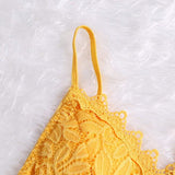 Women's Floral Lace Bralette V-Neck Crop Top - Casual Wear