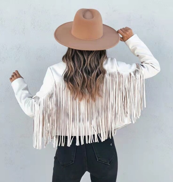 Women's Fringe Jacket Rust Faux Suede - Casual Western Wear