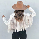 Women's Fringe Jacket Rust Faux Suede - Casual Western Wear