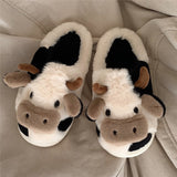 Women's Plush Bear Design Slip-On Slippers - Indoor Wear